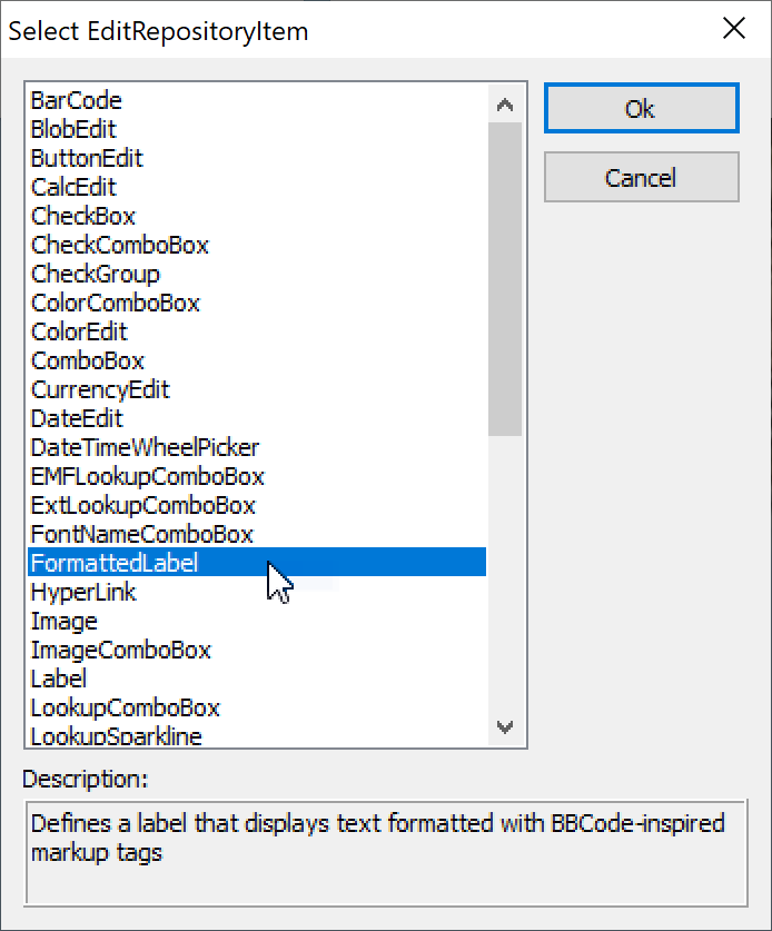 Devexpress Label Design TcxEditRepositoryFormattedLabel Class | VCL | DevExpress Documentation