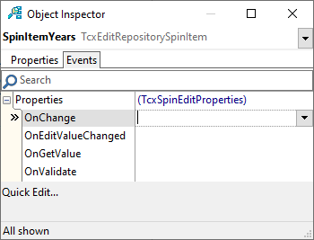 VCL Editors Library: Spin Editor Events