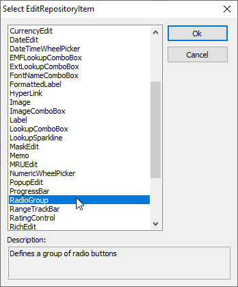 VCL Editors Library: An Edit Repository Item Creation Dialog