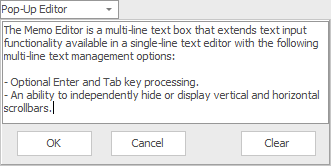 VCL Editors Library: A Pop-Up Editor Example