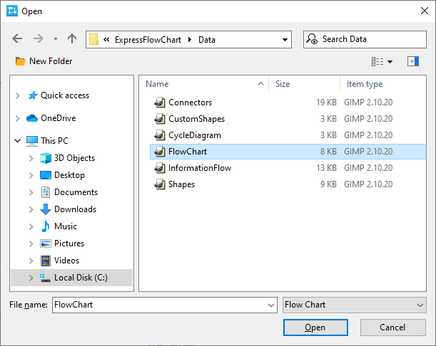 Chart Load and Save Options