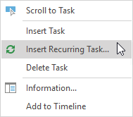 Insert Recurring Task Menu Item