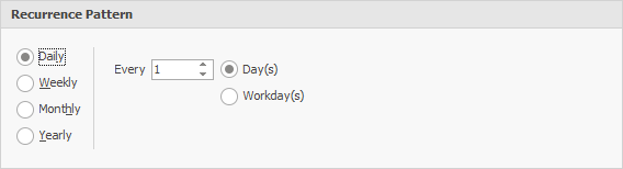 Daily Recurrence Pattern