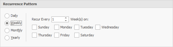 Weekly Recurrence Pattern