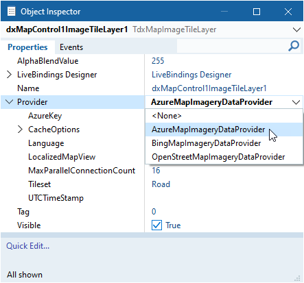 VCL Map Control: Tile Provider Class Selection at Design Time