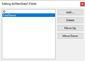 VCL Memory Data: The Field Editor Dialog