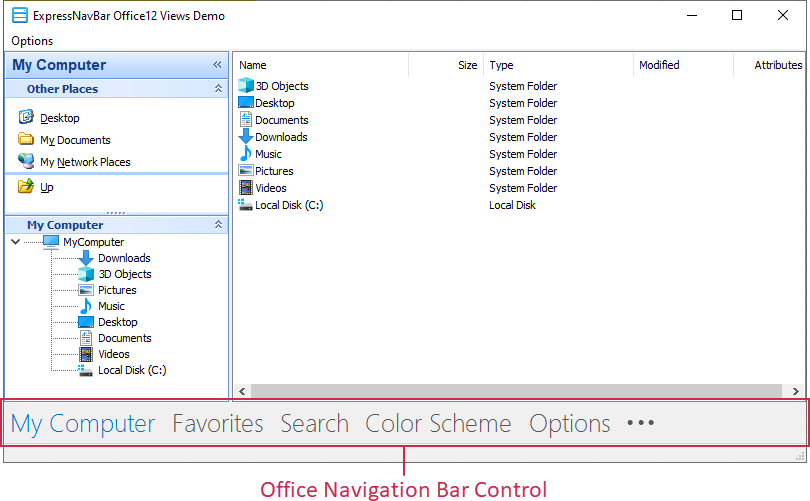 VCL Office Navigator Bar