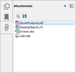 The File Attachments Page on the Navigation Pane