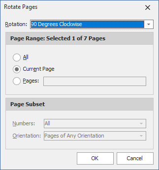 Rotate Pages Dialog