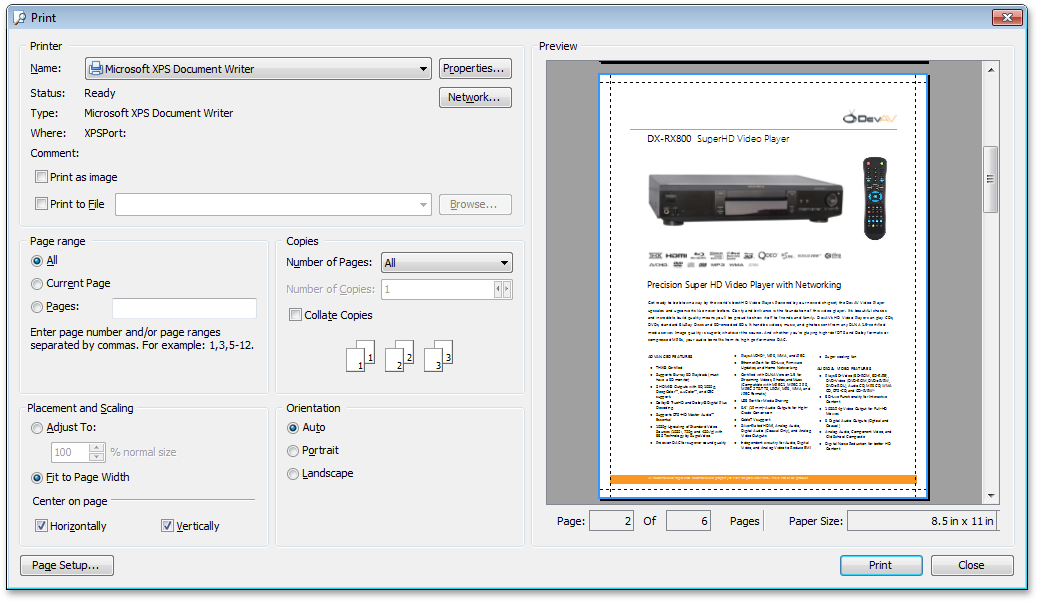 VCL PDF Viewer: The Print Preview Dialog