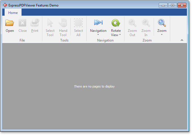 An empty PDF Viewer application