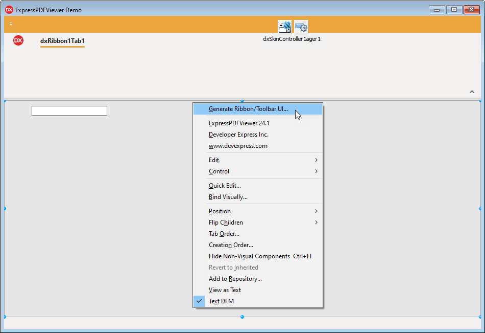 Design Time Context Menu