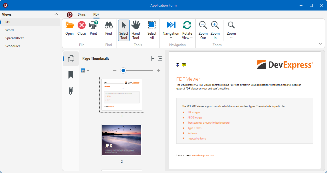 VCL PDF Viewer: A Multi-View Application Example