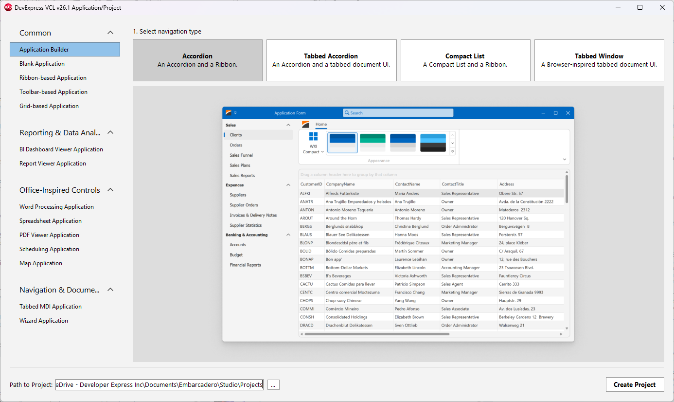 VCL Reports: Select Views in the "Application Builder" Template