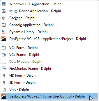VCL PDF Viewer: RAD Studio Menu Items for the VCL Template Kit