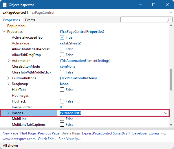 VCL Page Control: Assign the Populated Image List