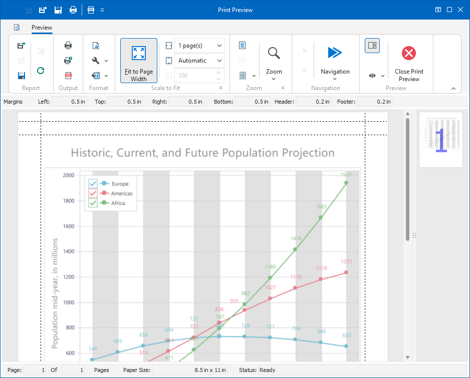 VCL Printing System: A Chart Control Print Preview Example