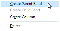 The "Create Band" Context Menu Item