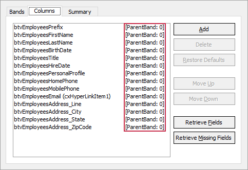 Parent Band Example