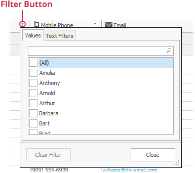 Filter Dropdown