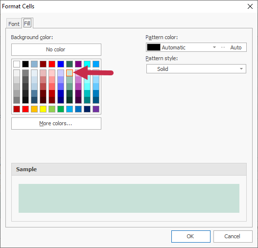 Format Cells Dialog