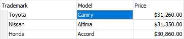 Default Row Selection