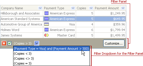 VCL Data Grid: A Filter Drop-Down Window for the Filter Panel