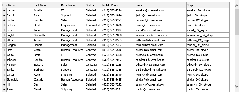 Exported Data in XML Format