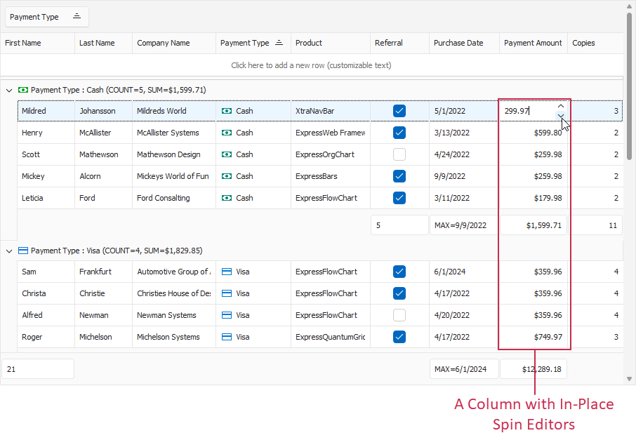 VCL Data Grid: A Column with an In-Place Spin Editor