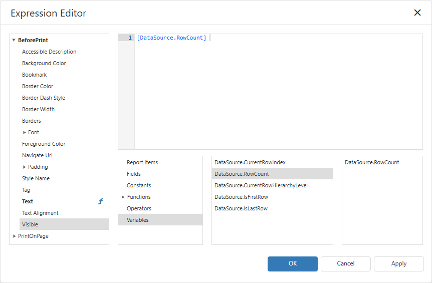 Expression Syntax - Variables