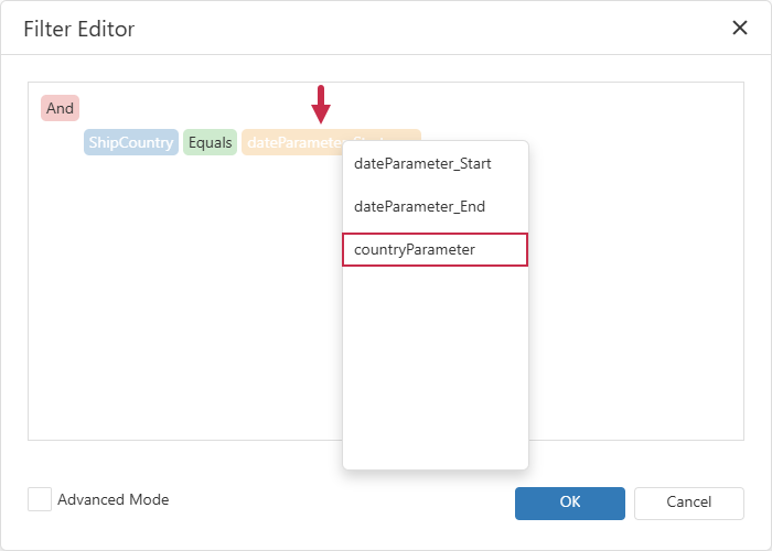 Report Filter String - Filter Parameter
