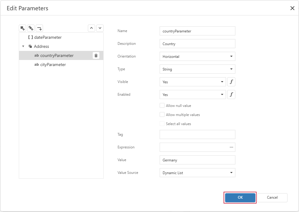 Report Designer - Save a Parameter