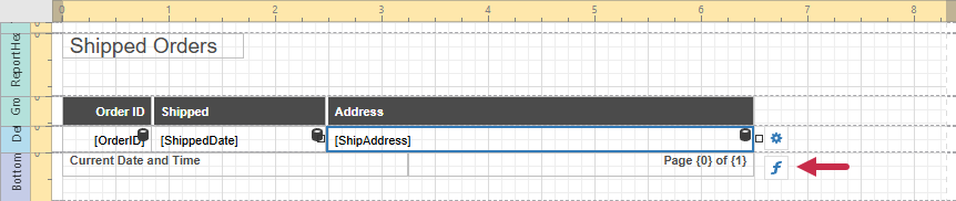 Open Report Element Expression