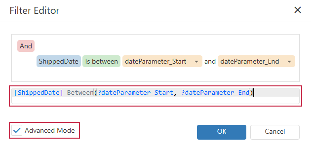 Query Builder - Advanced Mode