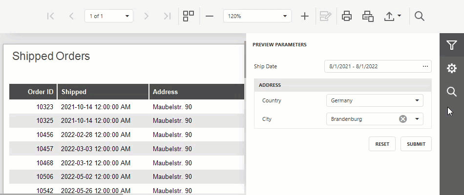 Report Parameters