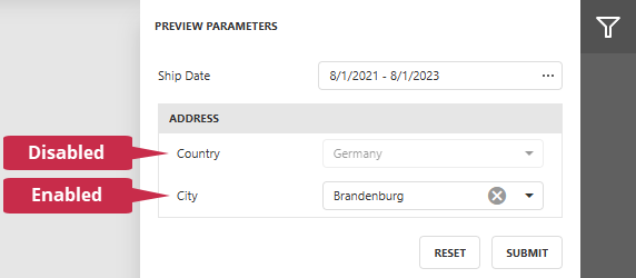 Report Parameter - Enabled