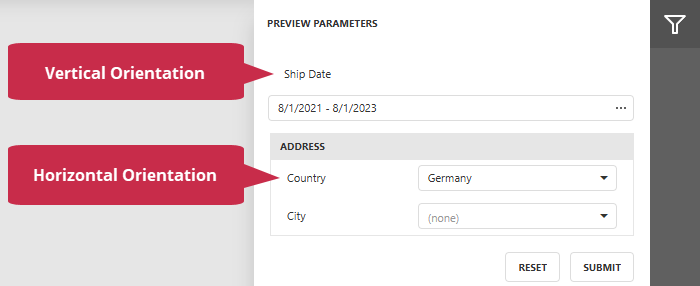 Report Parameter - Orientation