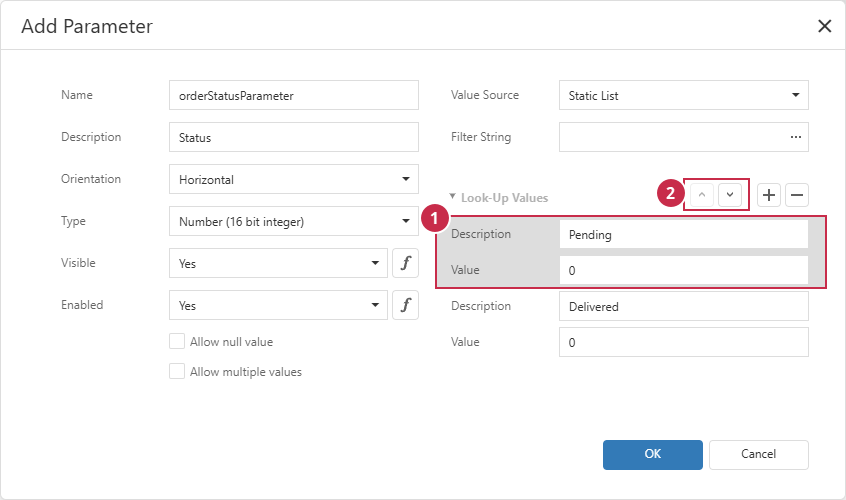 Report Parameter - Rearrange Static Values