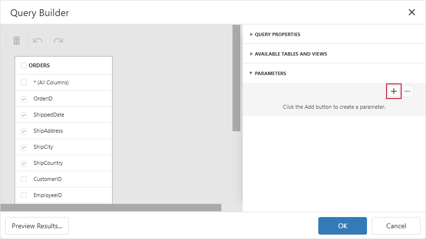 Query Builder - Query Parameters