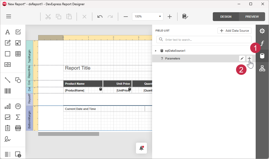 VCL Reports: The Report Designer — Add a Parameter
