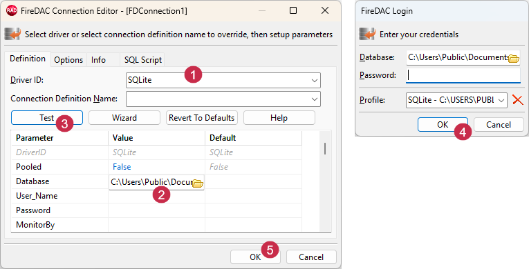 VCL Reports: The FireDAC Connection Editor