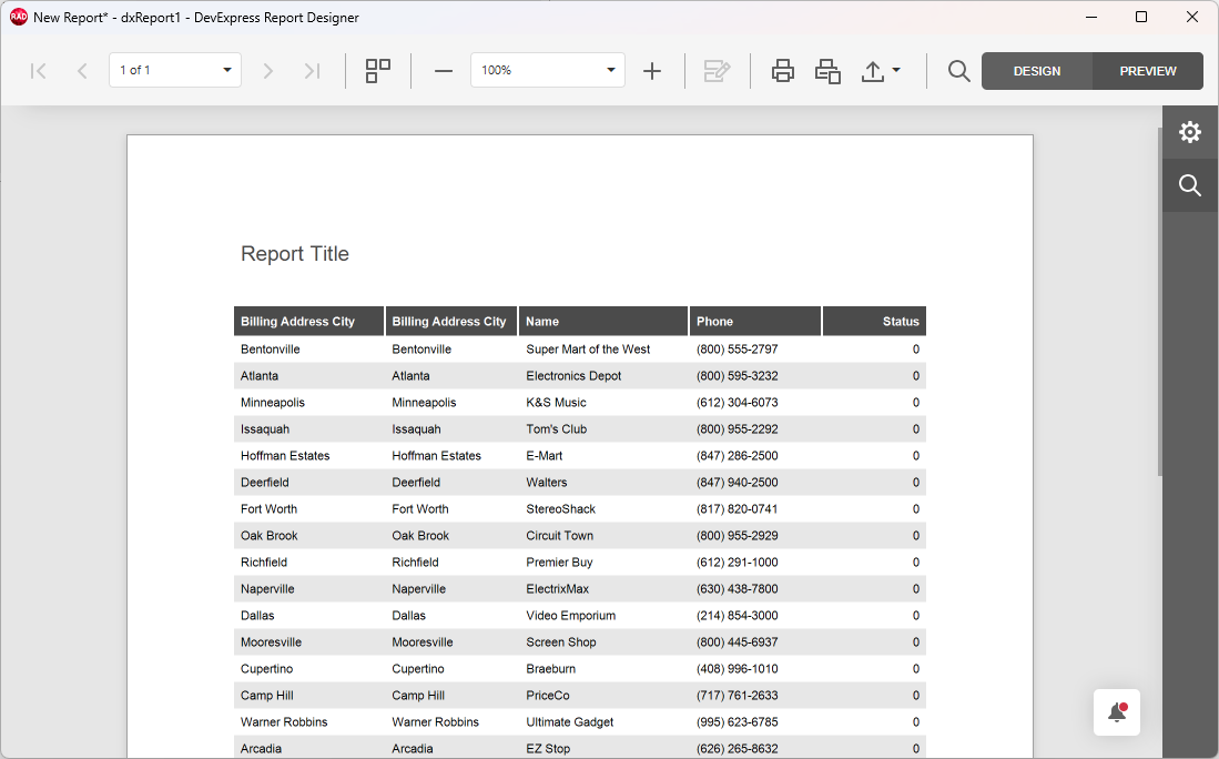 VCL Reports: Generated Report Preview Example