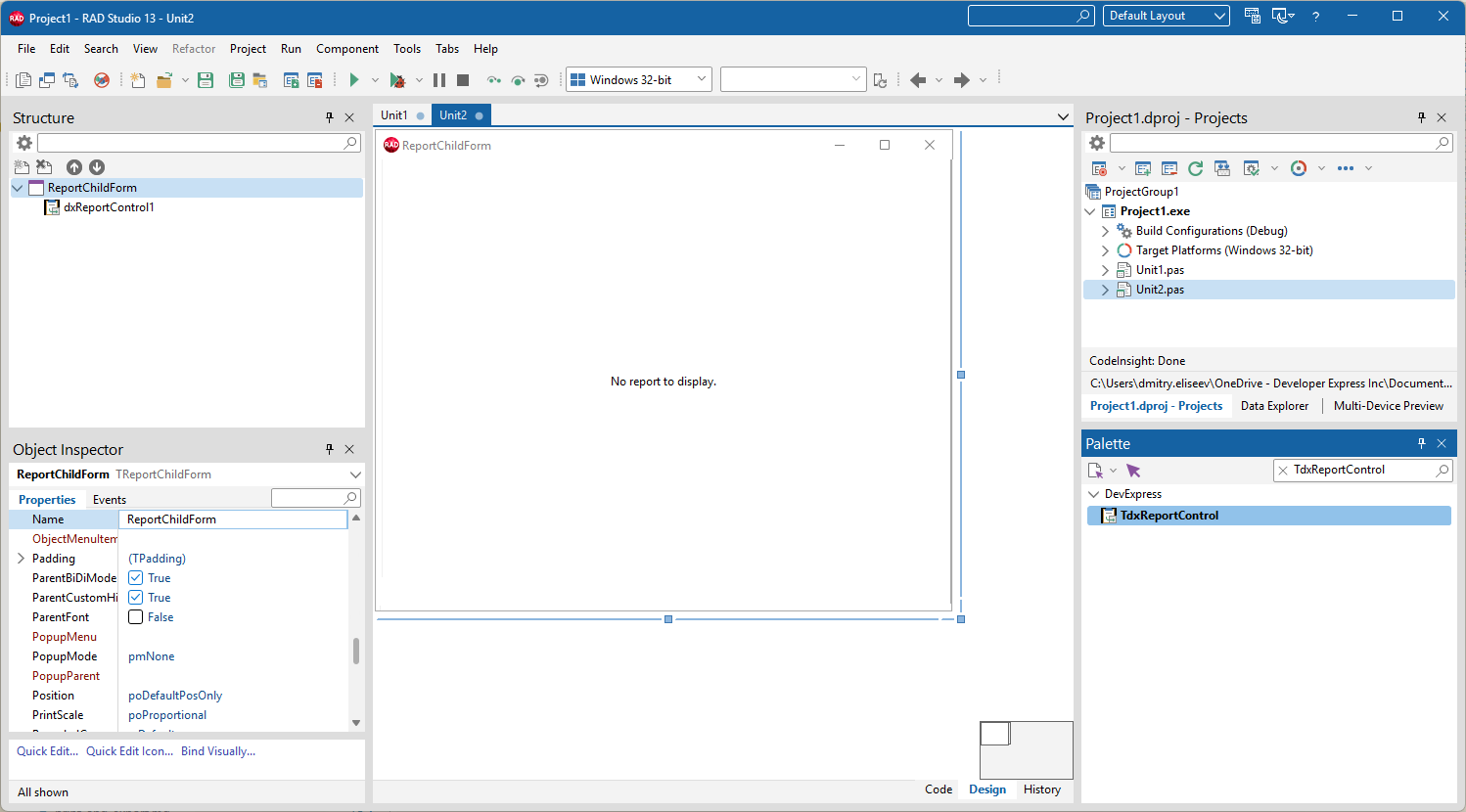VCL Reports: A Child Form with a Report Viewer Component