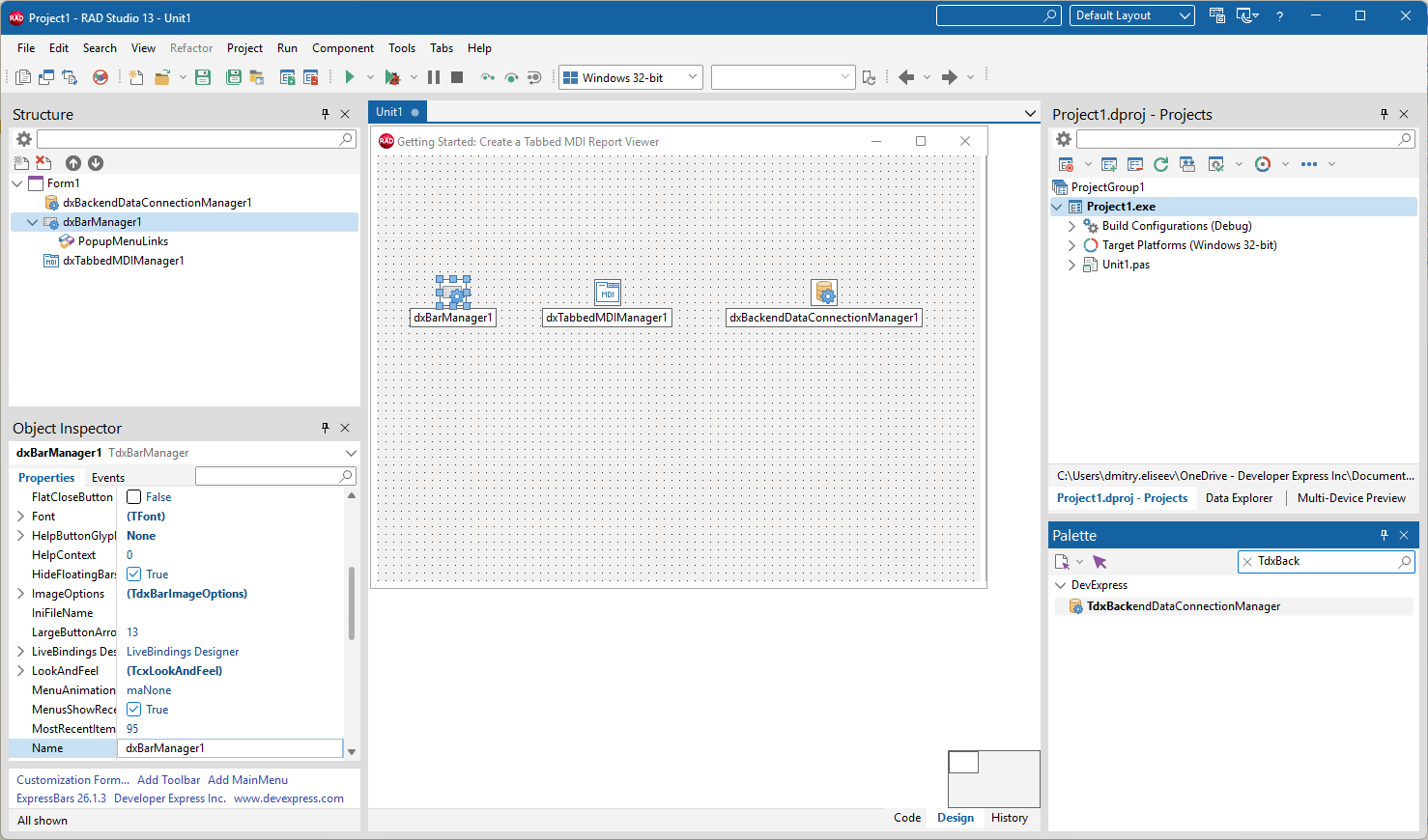 VCL Reports: The Main Form with Required Components