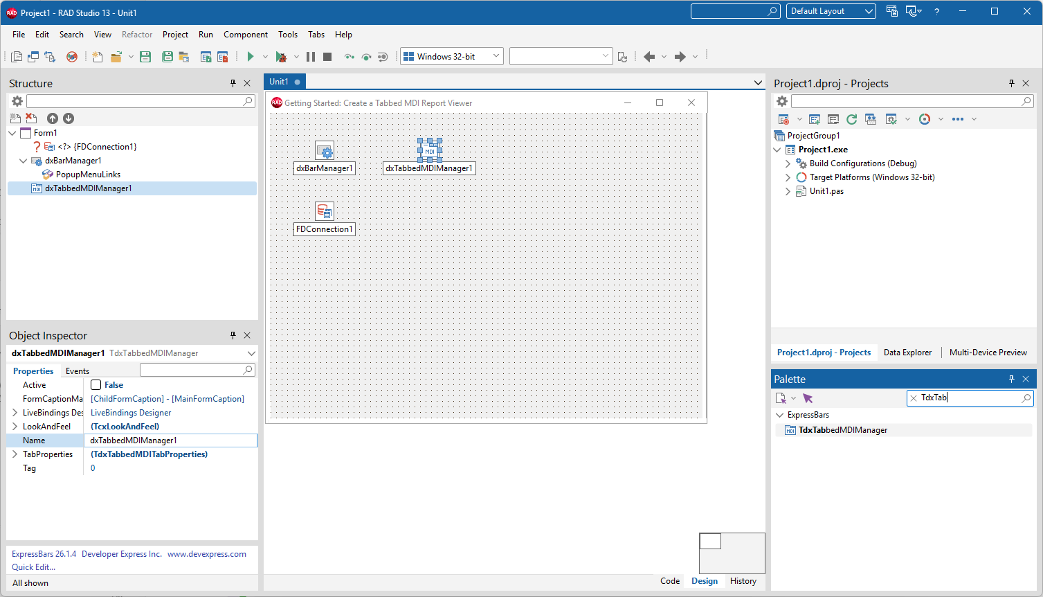 VCL Reports: The Main Form with Required Components