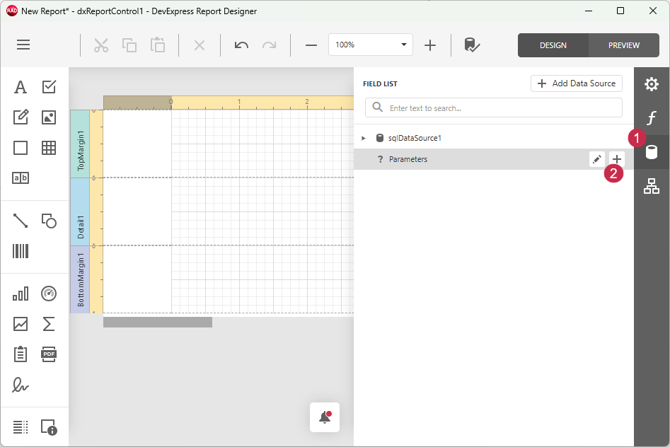 VCL Reports: Report Designer — Add a Report Parameter