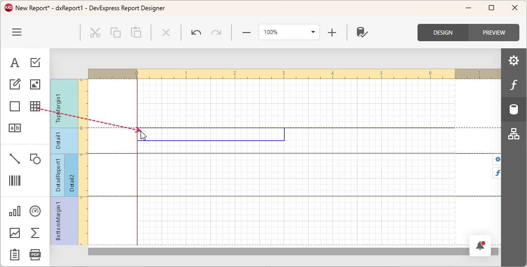 VCL Reports: Report Designer — Add a Table to the Master Layout Section
