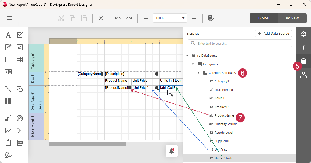 VCL Reports: Report Designer — Bind the Detail Table to Data