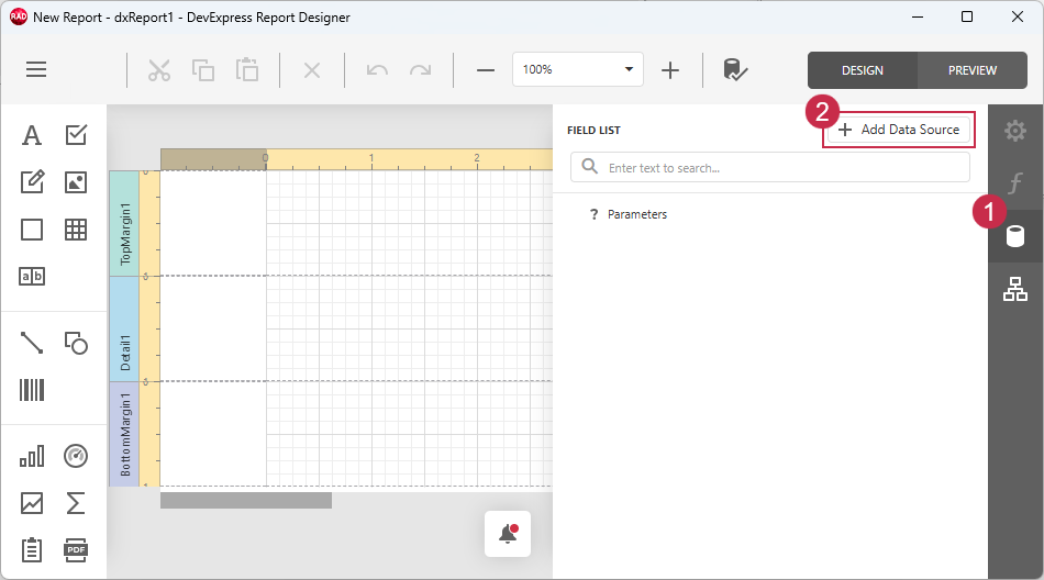 VCL Reports: Report Designer — Add a New Data Source