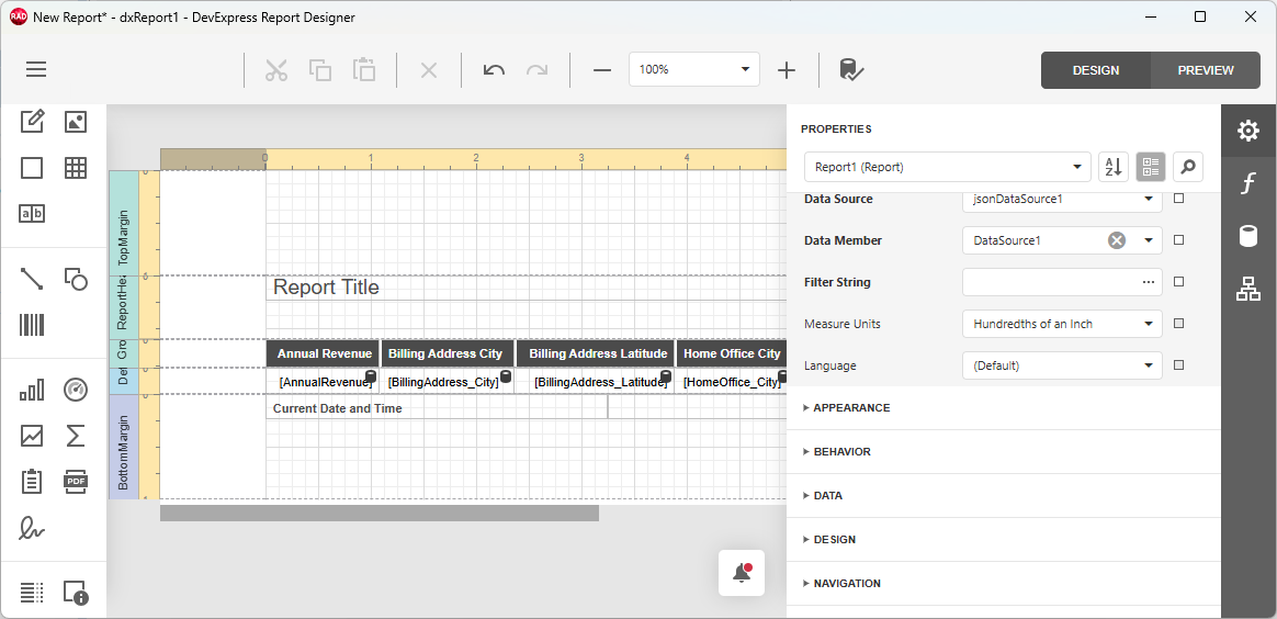 VCL Reports: Report Designer — The Generated Report Template